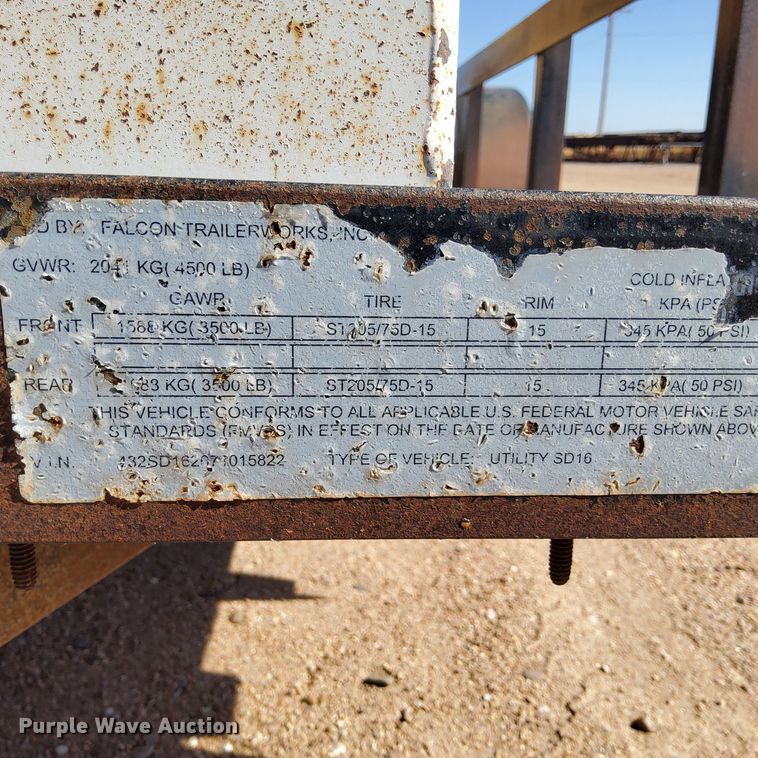 image for item DO1753 2007 Falcon Trailerworks generator