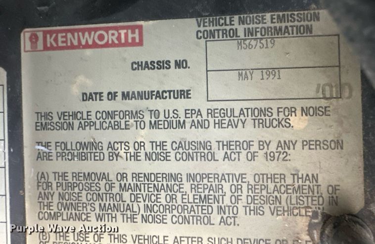 image for item DQ3183 1991 Kenworth T800 dump truck