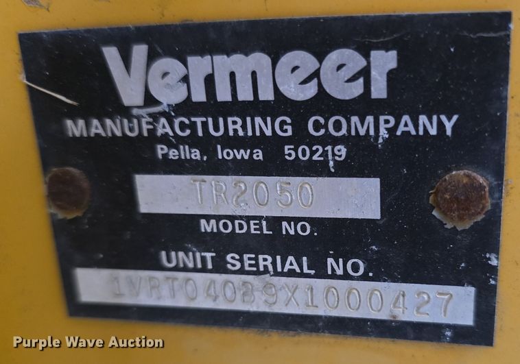 image for item DQ5299 1999 Vermeer V2050 trencher