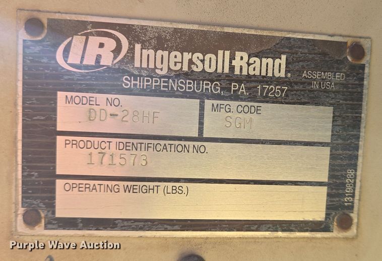 image for item DT5317 2002 Ingersoll Rand DD-28HF double drum vibratory roller
