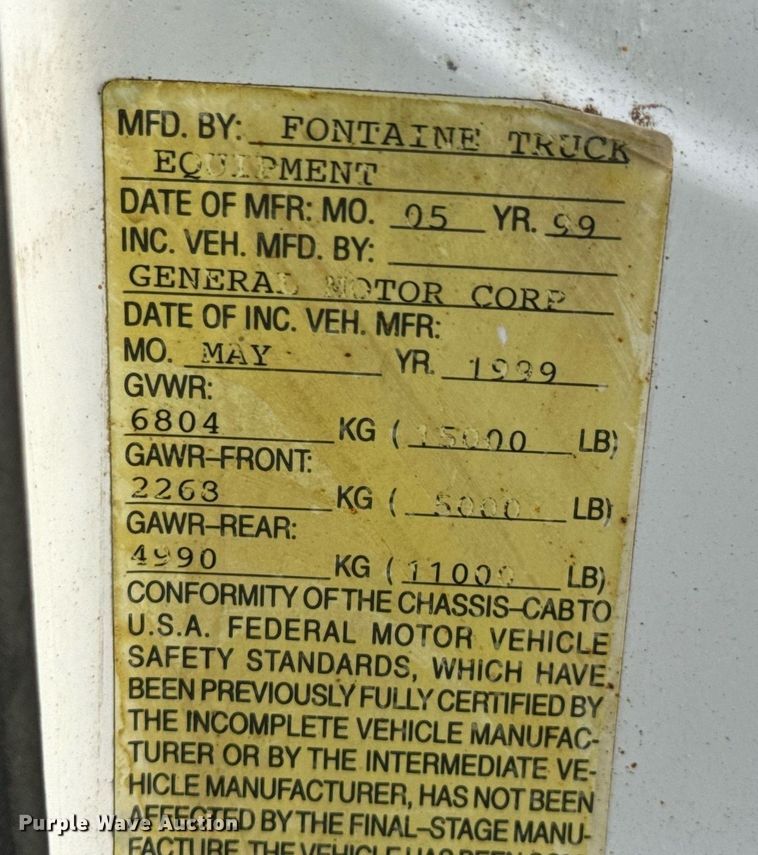 image for item DU9495 1999 Chevrolet C3500HD bucket truck