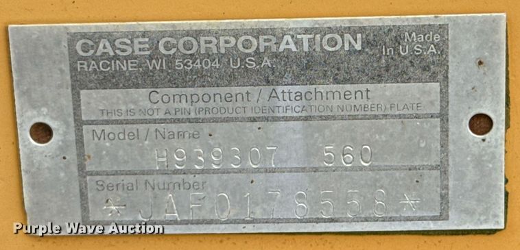 image for item DU9500 1996 Case 560 trencher