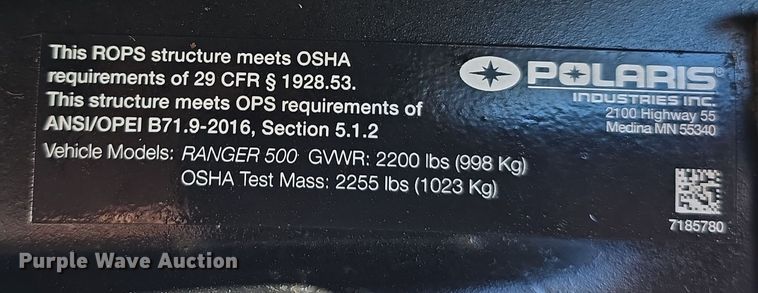 image for item DV0009 2019 Polaris Ranger utility vehicle