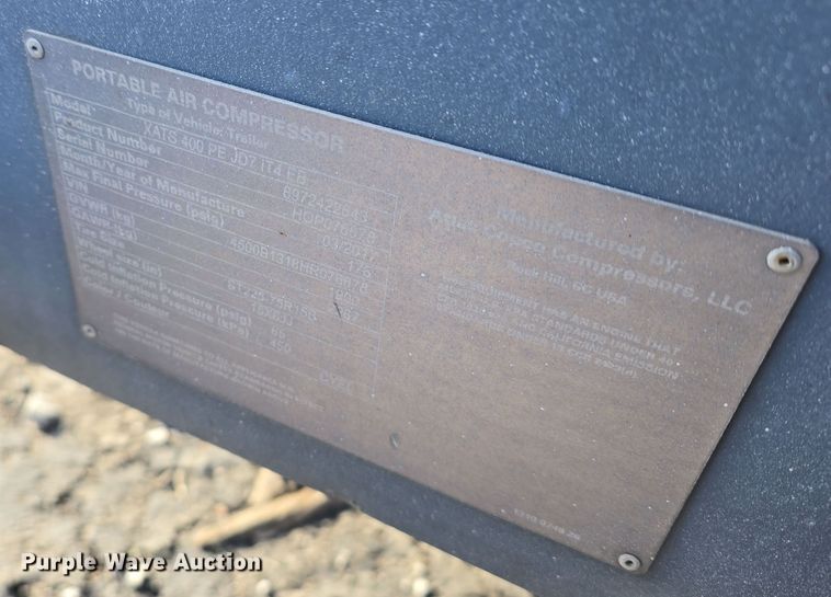 image for item DV0010 2017 Atlas Copco XATS 400 PE JD7 IT4 EB air compressor