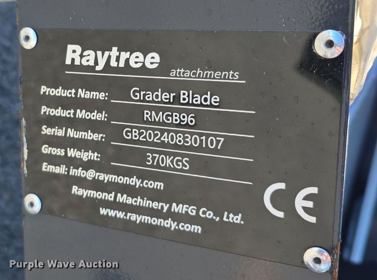image for item DV0018 2024 Raytree RMGB96 skid steer grader
