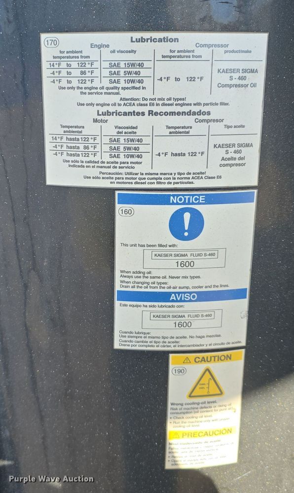 image for item DV0019 2013 Kaeser M250 air compressor