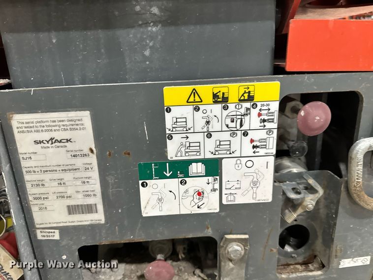 image for item DW2379 2018 Skyjack SJ16 vertical lift