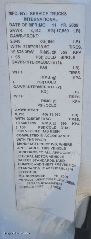 image for item EE7839 2010 Ford F550 Super Duty XL truck cab and chassis