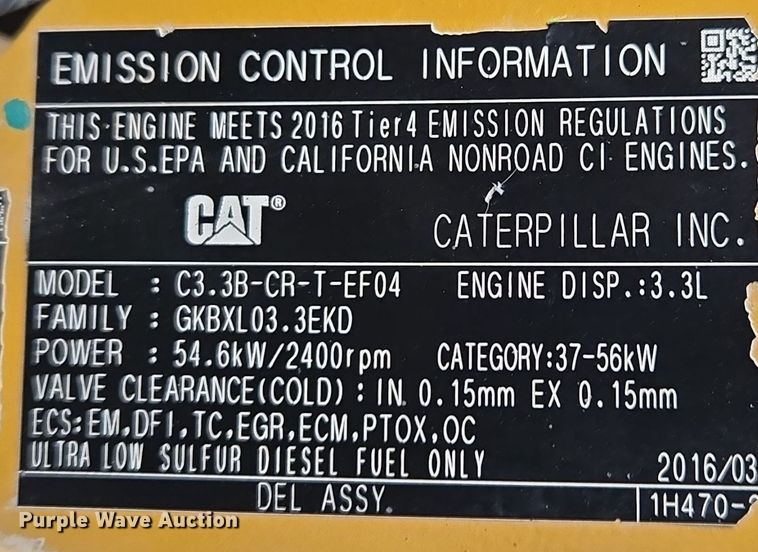 image for item EE8708 2016 Caterpillar 262D skid steer loader