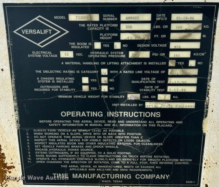 image for item EG0805 1996 Ford  F700 bucket truck