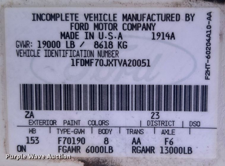 image for item EG0805 1996 Ford  F700 bucket truck