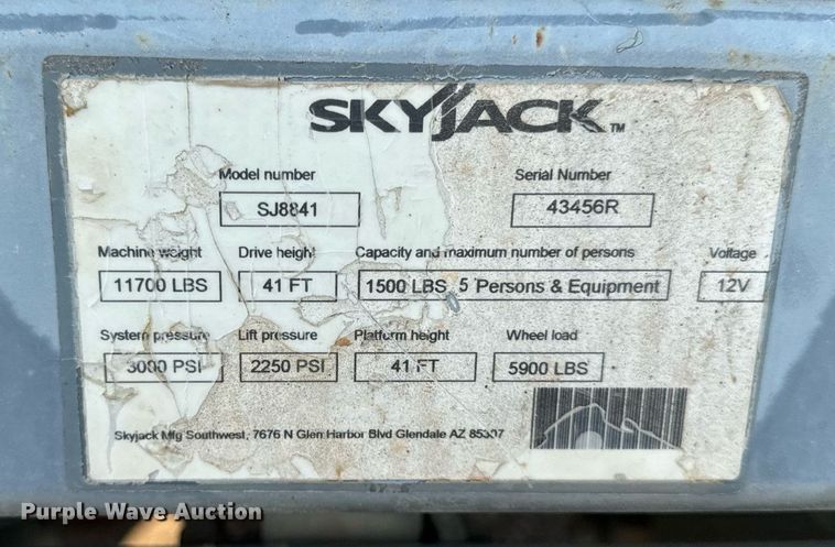 image for item EG6806 Skyjack SJ8841-RT scissor lift