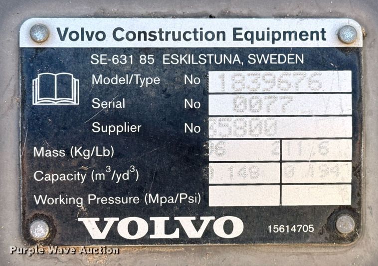 image for item EJ3132 Volvo 1839676 excavator bucket
