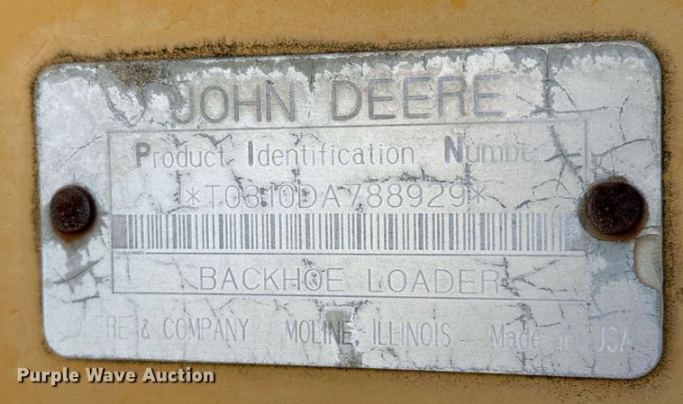 image for item EJ3192 1993 John Deere 310D backhoe