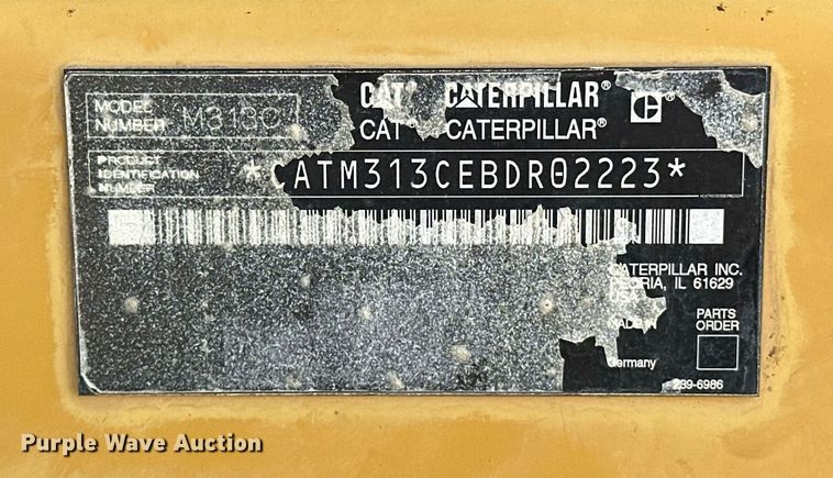 image for item EJ5059 2005 Caterpillar  M313C wheeled excavator