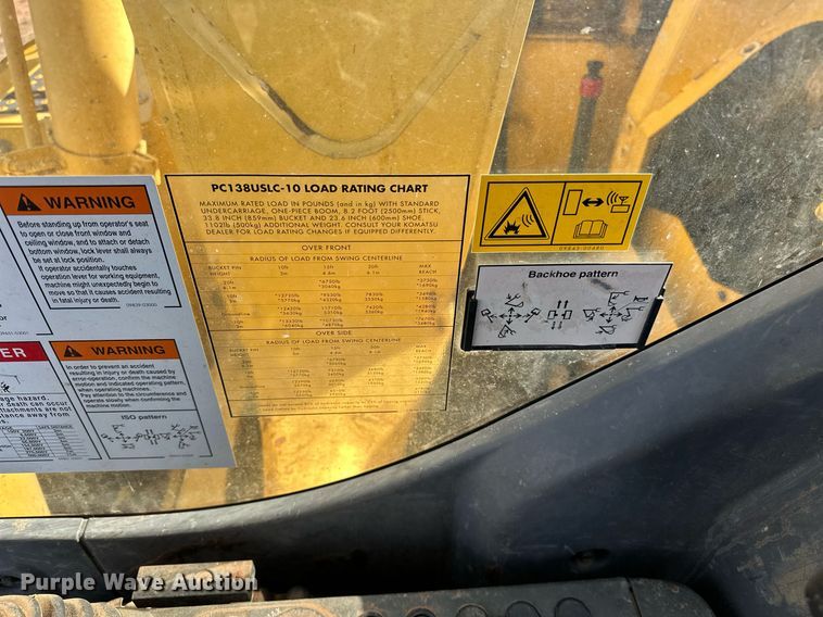 image for item EJ5097 2015 Komatsu PC138USLC-10 excavator