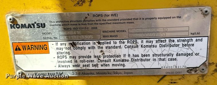 image for item EJ5097 2015 Komatsu PC138USLC-10 excavator