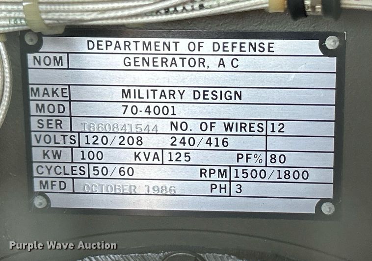 image for item EK3640 Libby MEP007B generator