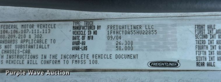 image for item EK3645 2005 Freightliner Business Class M2 106 truck cab and chassis