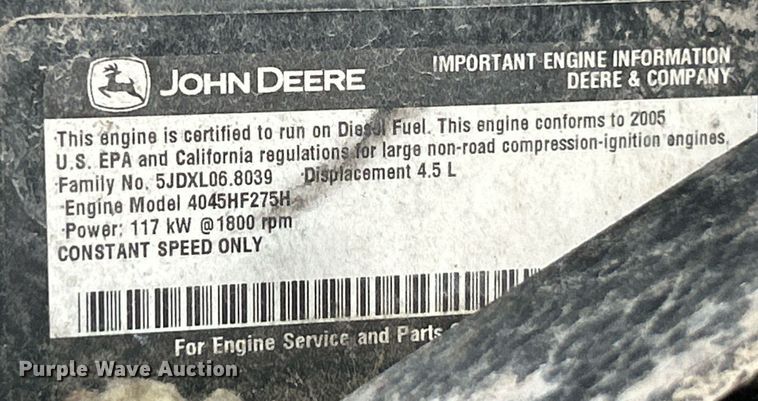 image for item EK3659 2005 Ingersoll Rand G120 generator