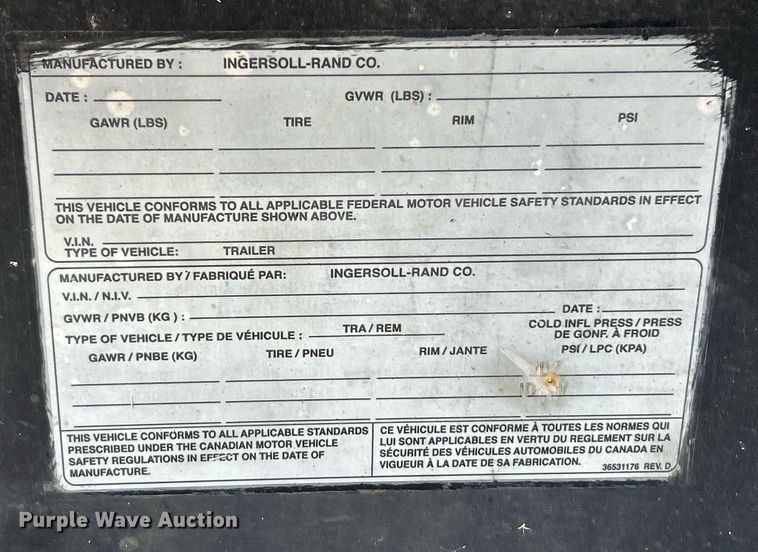 image for item EK3659 2005 Ingersoll Rand G120 generator