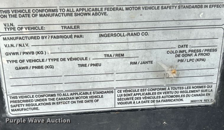 image for item EK3659 2005 Ingersoll Rand G120 generator