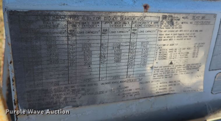 image for item EQ2397 Altec DL42 BR digger derrick bed