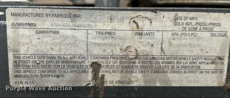 image for item MS9940 2003 PJ CF202 curb equipment trailer