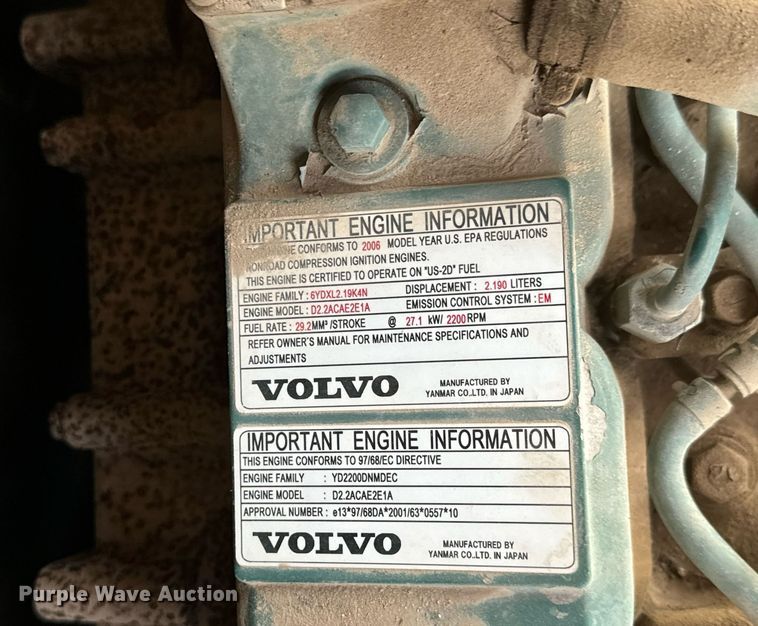 image for item MS9954 2006 Volvo 284 EC45 Pro mini excavator