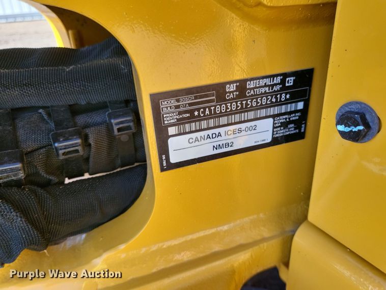 image for item YA0015 2023 Caterpillar 305CR mini excavator