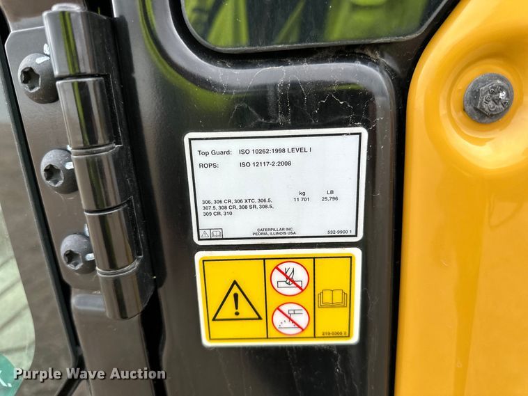 image for item YA0055 2023 Caterpillar 308CR mini excavator