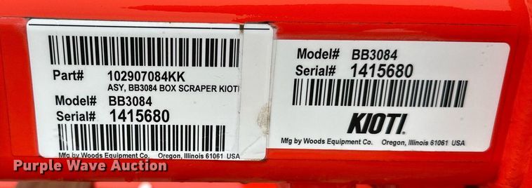 image for item DN0846 Kioti BB3084 box blade