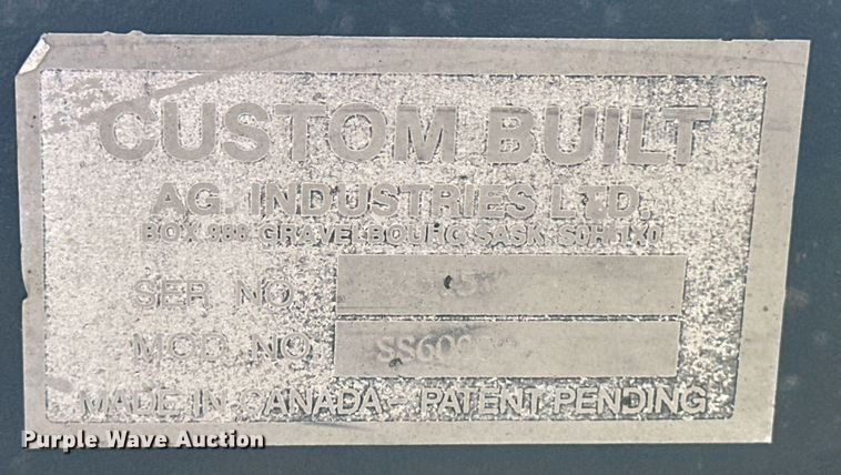 image for item DQ3165 Ag Industries LTD. Custom Built SS6000 hay trailer