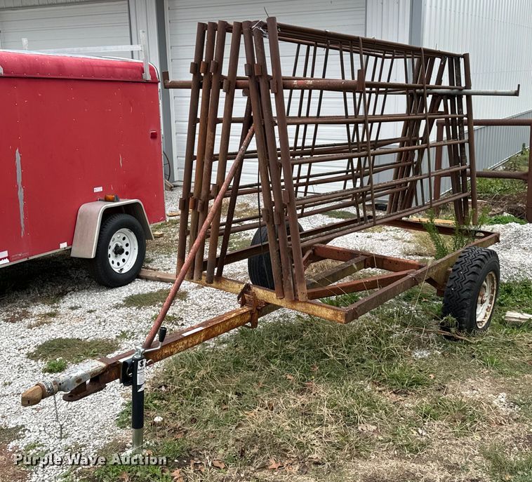 image for item DU9572 Shop built livestock panel trailer