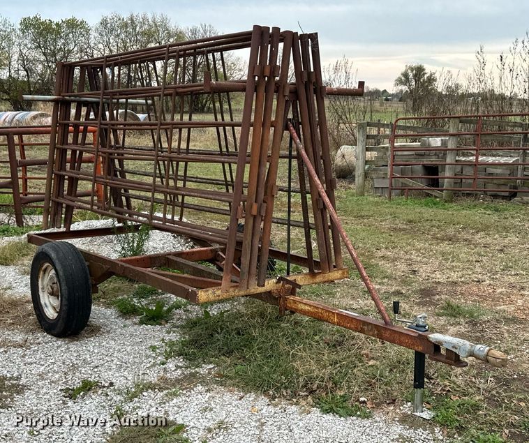 image for item DU9572 Shop built livestock panel trailer