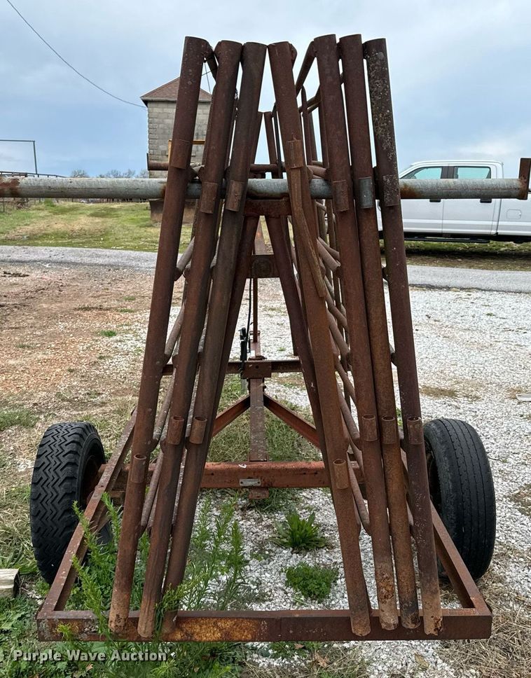 image for item DU9572 Shop built livestock panel trailer