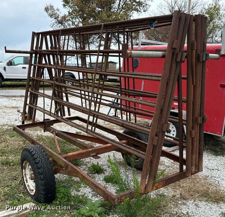 image for item DU9572 Shop built livestock panel trailer