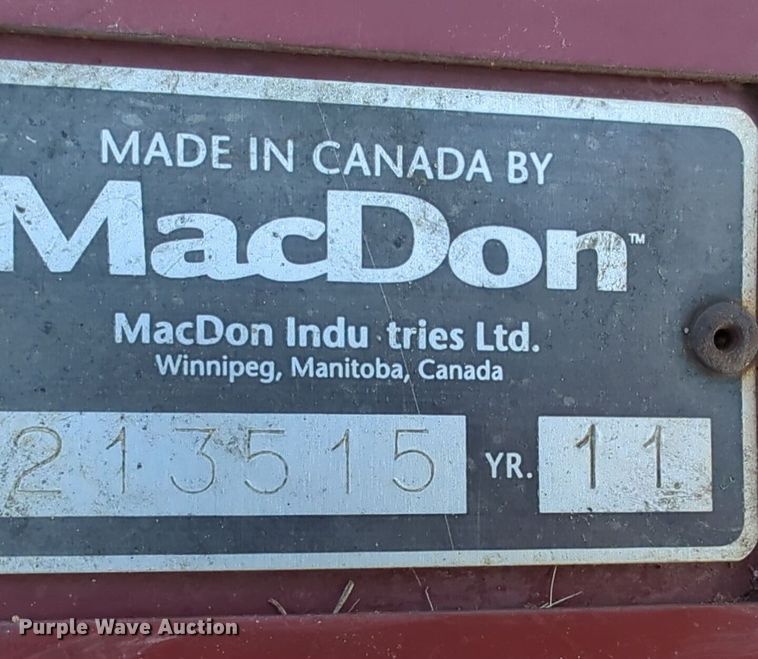 image for item EQ2487 2011 MacDon R85 swather / windrower