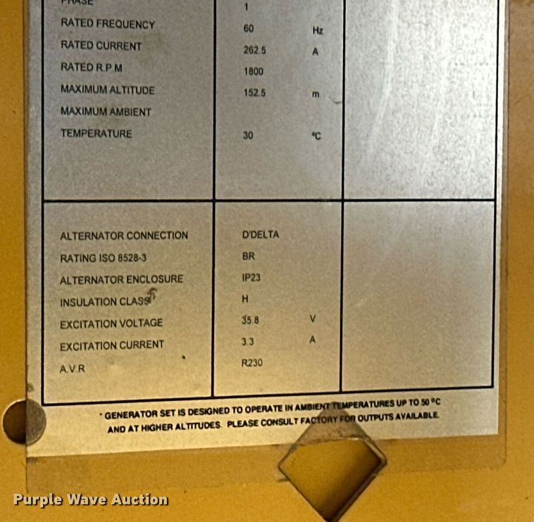image for item ER8288 1999 Olympian G75F1S generator