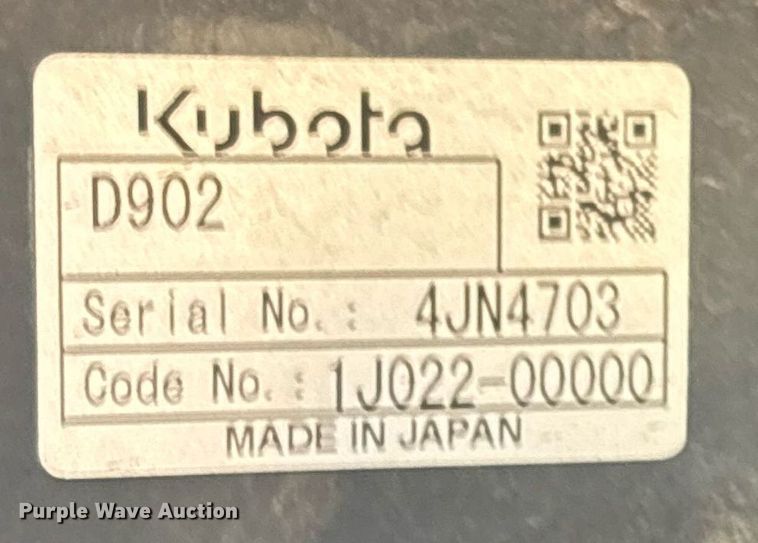 image for item JT9639 2018 Kubota  U17 mini excavator