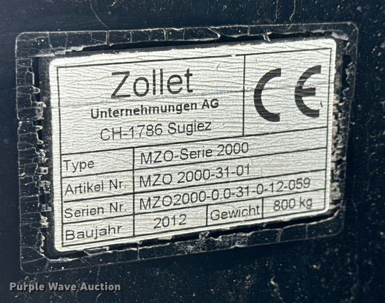 image for item MS9893 2012 Zollet MZO-Series 2000 baler chopper attachment