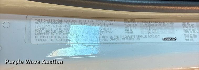 image for item DM1865 2016 Freightliner Business Class M2 106 flatbed truck