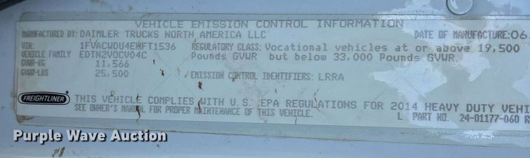 image for item DM1866 2014 Freightliner Business Class M2 106 flatbed truck