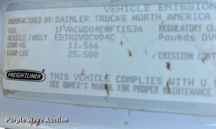 image for item DM1866 2014 Freightliner Business Class M2 106 flatbed truck