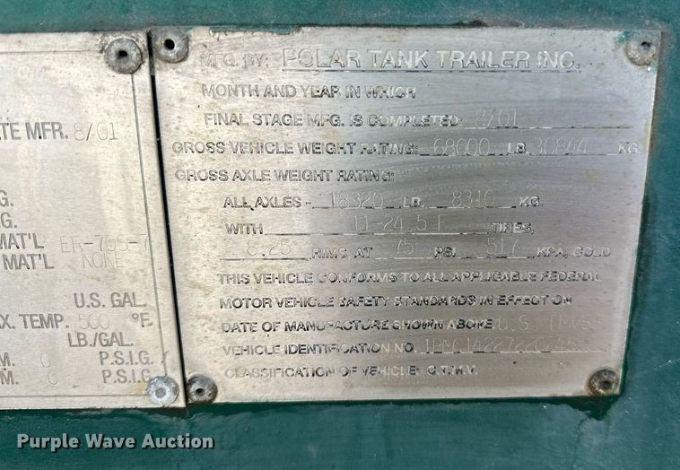 image for item DN0812 2002 Polar tank trailer