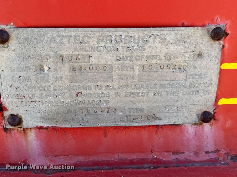 image for item DO1758 1978 Aztec FCB-LB drop deck oilfield trailer 