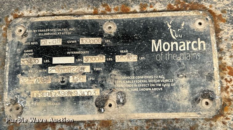 image for item DO1759 2008 Monarch  drop deck oilfield trailer 