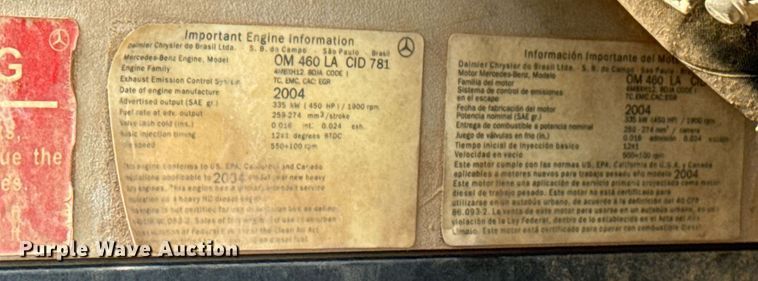 image for item DO7615 2005 Sterling LT9500 truck cab and chassis