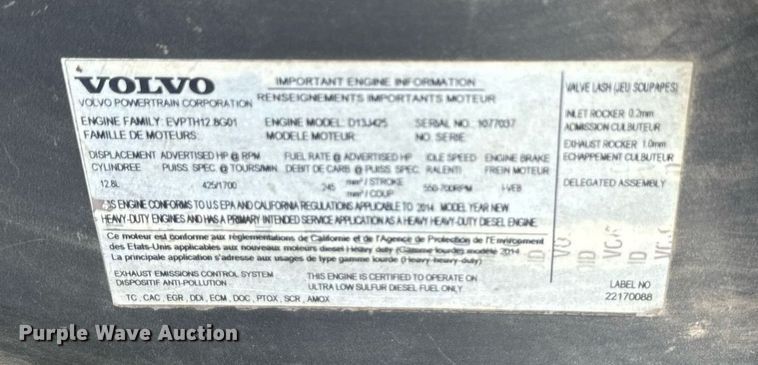 image for item DT2129 2015 Volvo VNL semi truck