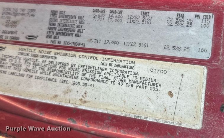 image for item DX3771 2000 Sterling LT7500 oil distributor truck